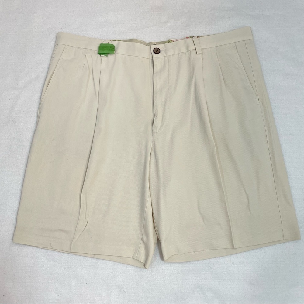 Tommy Bahama silk cream color mens summer shorts Size 38​​​​​​​​​